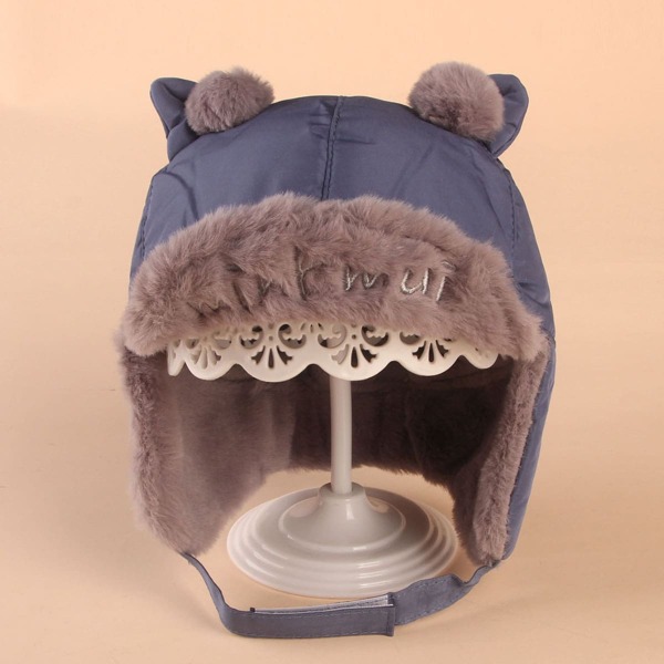 

Baby Warm Earflap Hat, Navy blue