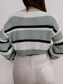 RueChic Color Block Drop Shoulder Jumper - Multicolor - View 2