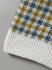 Toddler Girls Plaid Pattern Sweater Vest