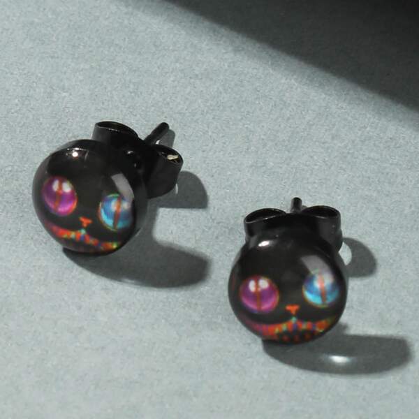 

Men Round Stud Earrings, Multicolor