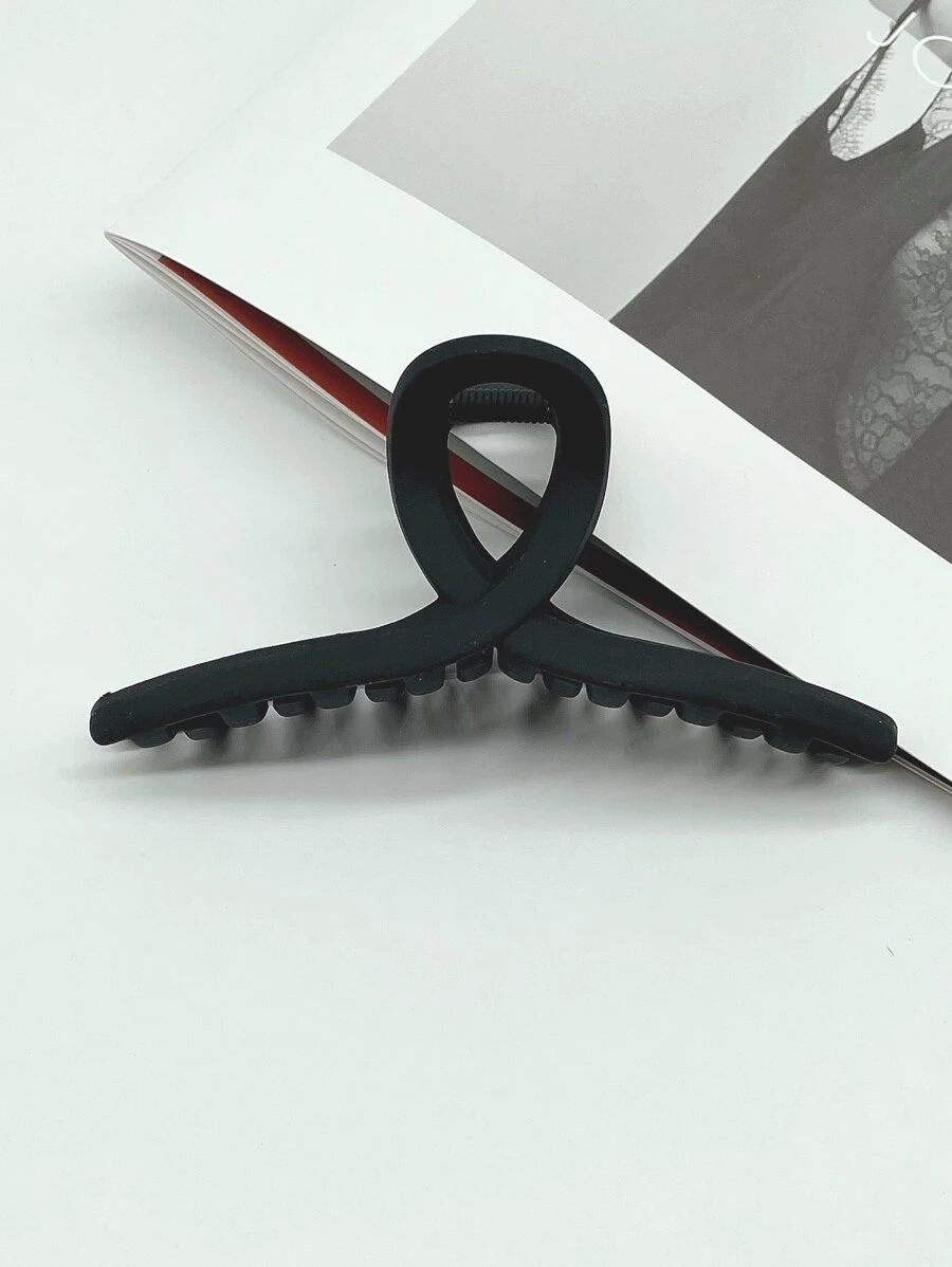 Pinza de pelo sólida para cabello grueso, pinzas de pelo de agarre fuerte, pasadores de pelo con forma de mariposa, accesorios de moda para el cabello para mujer casual, escuela, universidad, vacaciones, atuendos de mujer para otoño e invierno - Negro - Ver 1