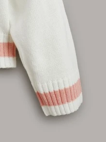 SHEIN Qutie Fruit & Letter Pattern Jumper - White - View 4