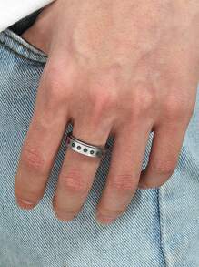 Fashionable and Popular Men Flower Detail Ring Alloy for Jewelry Gift and for a Stylish Look - Silver - View 2