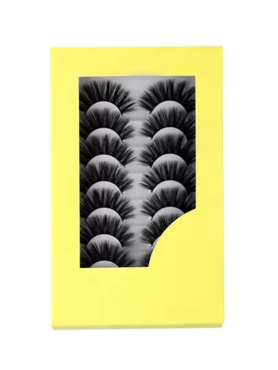 8 Pairs Of Complete Eyelashes Thick Curling 17mm Fluffy And Slim Eyelashes Daily Cat Eye Tail Long