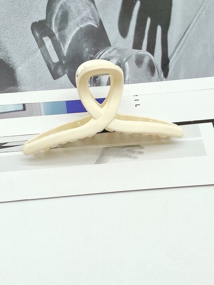Solid Hair Claw - Beige - View 1