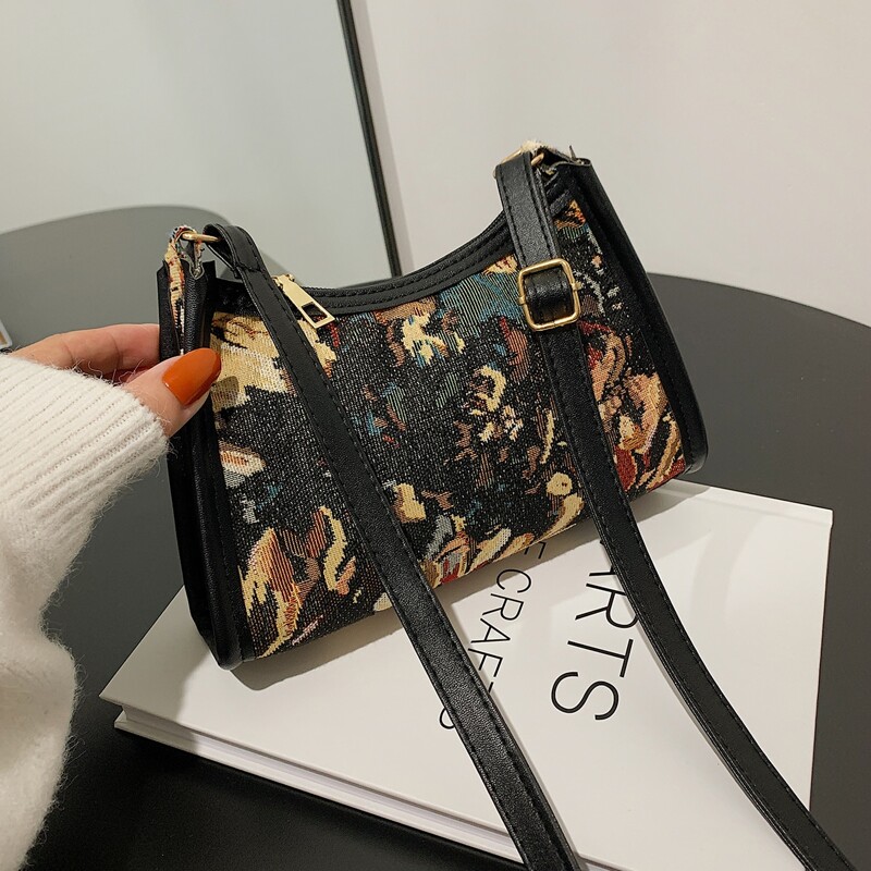 

Flower Graphic Shoulder Bag, Multicolor