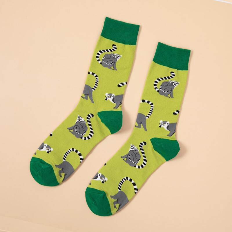 

Guys Animal Print Crew Socks, Multicolor
