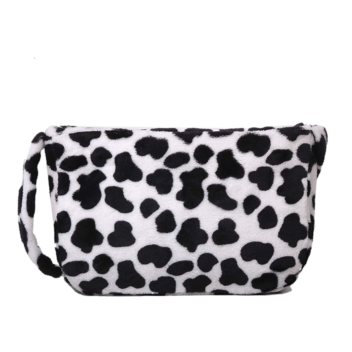 

Cow Print Shoulder Bag, Black and white