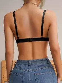 Floral Lace Bralet - Black - View 2