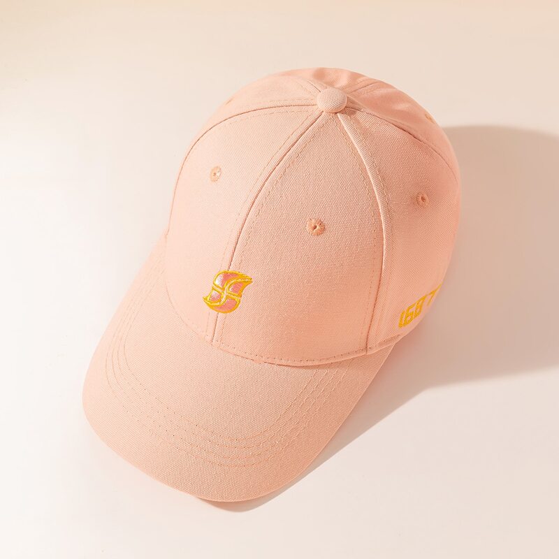 

1pc Embroidery Baseball Cap, Baby pink