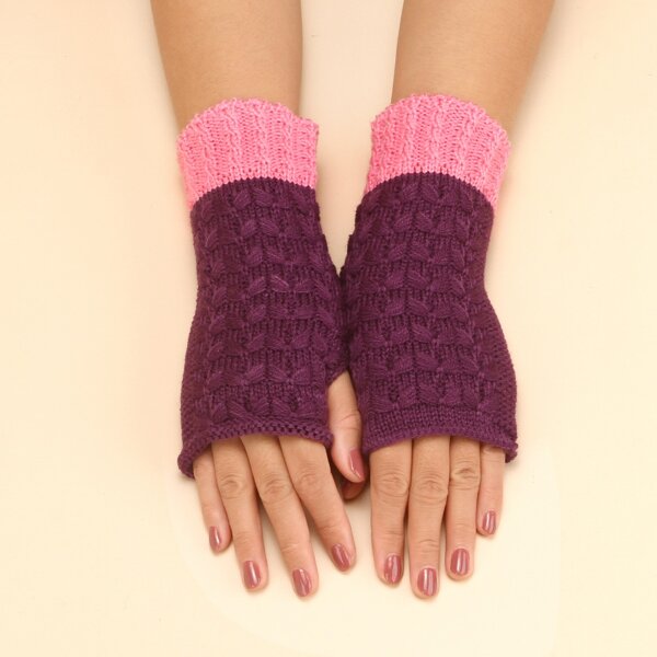 

Two Tone Knit Gloves, Multicolor