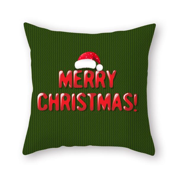 

Christmas Slogan Graphic Cushion Cover Without Filler, Multicolor