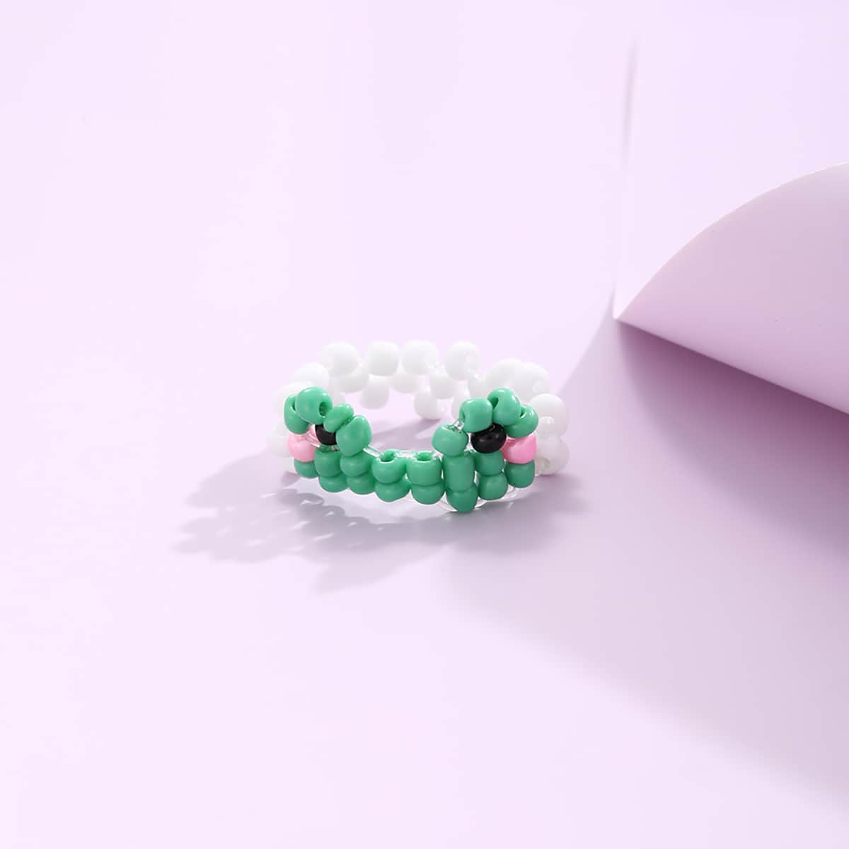 

Cartoon Beaded Ring, Green