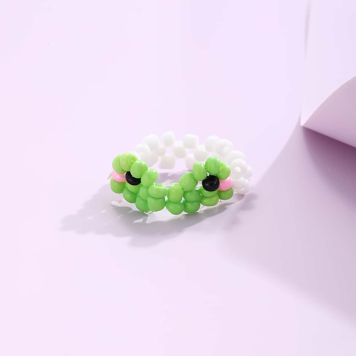 

Cartoon Beaded Ring, Green