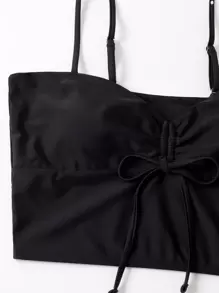 Swim Lushoire 夏季海滩结饰短裤比基尼 - 黑色 - 查看 7