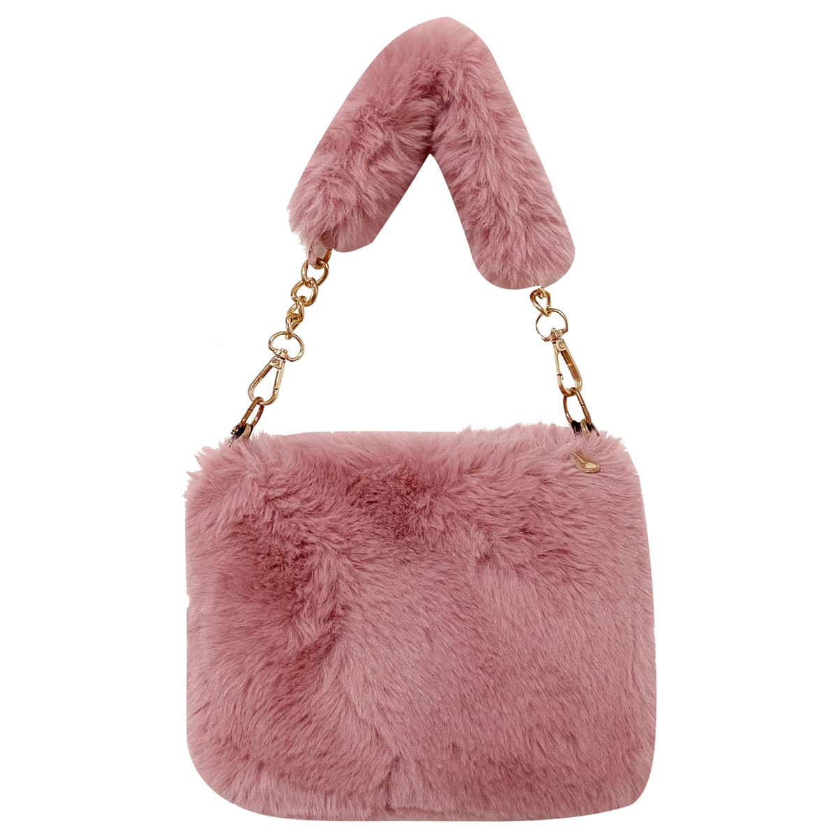

Fluffy Satchel Bag, Pink