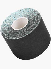 1 pieza cinta de kinesiología de vendaje muscular elástico funcional deportivo de 177 pulgadas - Negro - Ver 1