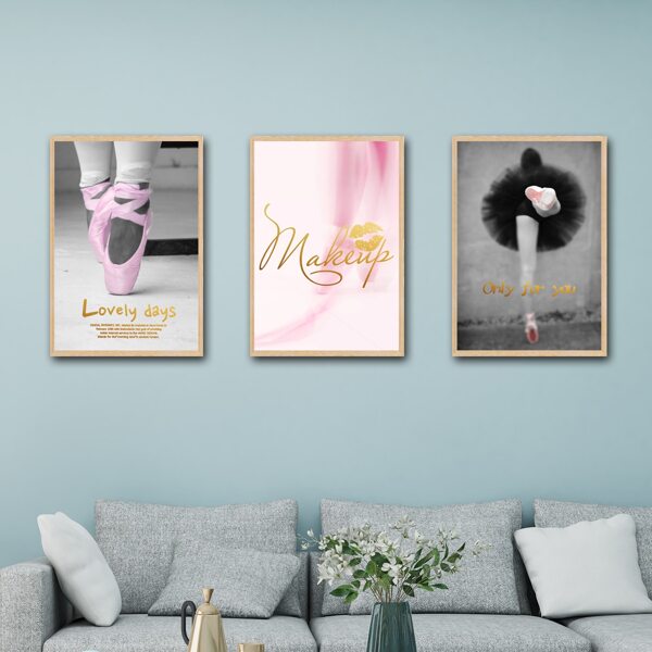 

3pcs Ballet Print Unframed Painting, Multicolor