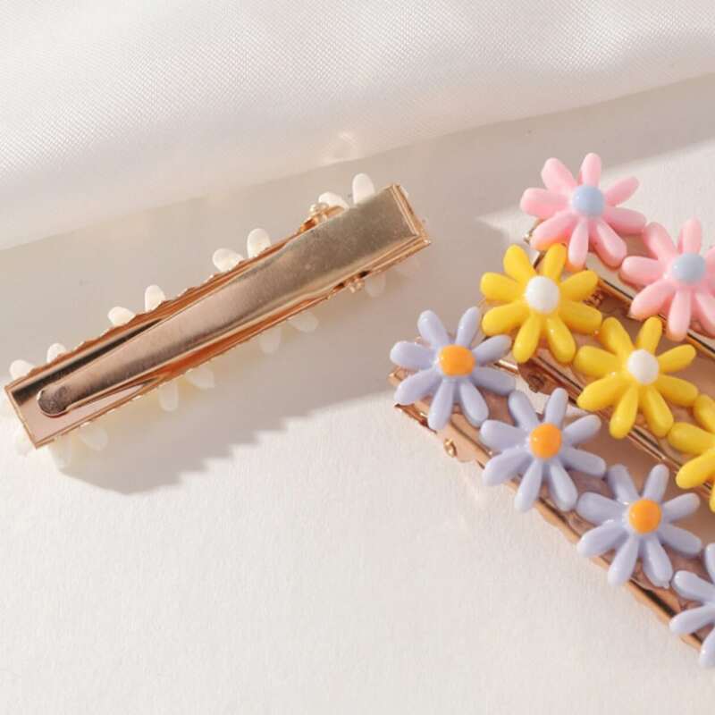 

4pcs Flower Hair Clip, Multicolor