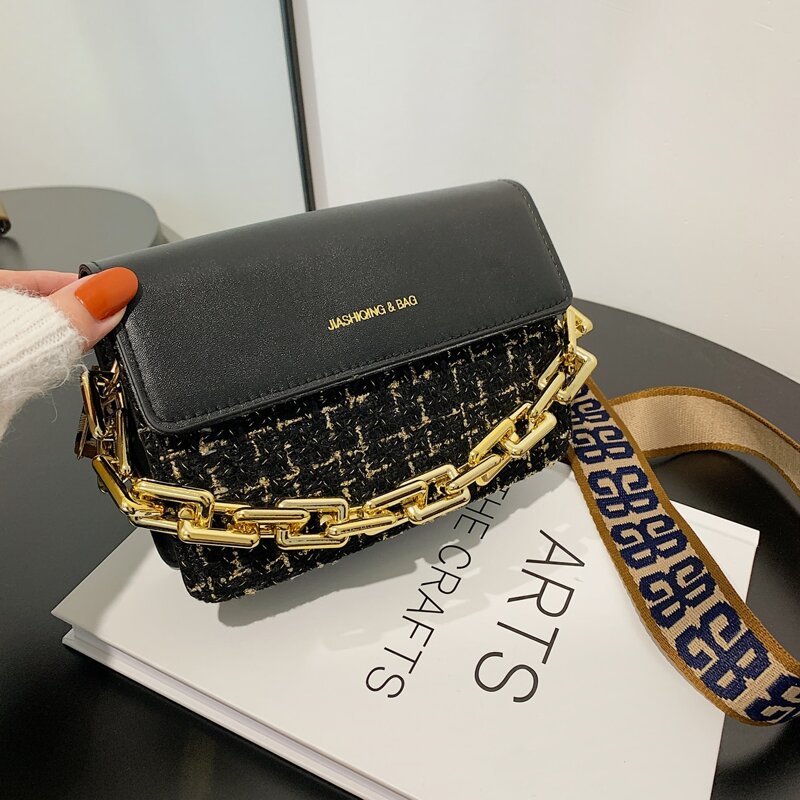 

Chain Satchel Bag, Black