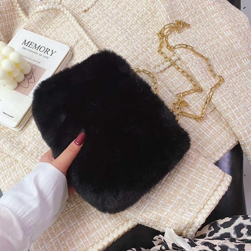 

Fluffy Crossbody Bag, Black