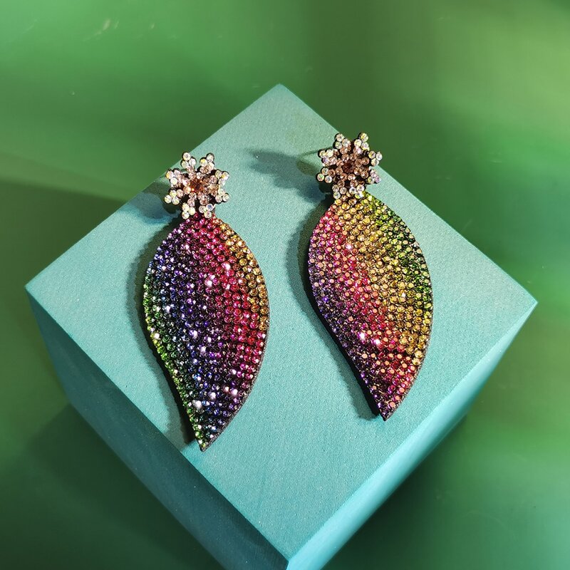 

Rhinestone Decor Earrings, Multicolor