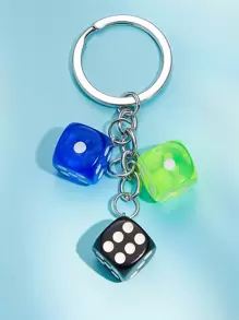 男士骰子吊墜鑰匙圈 - 彩色 - 查看 1