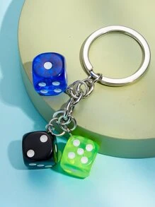 男士骰子吊墜鑰匙圈 - 彩色 - 查看 2