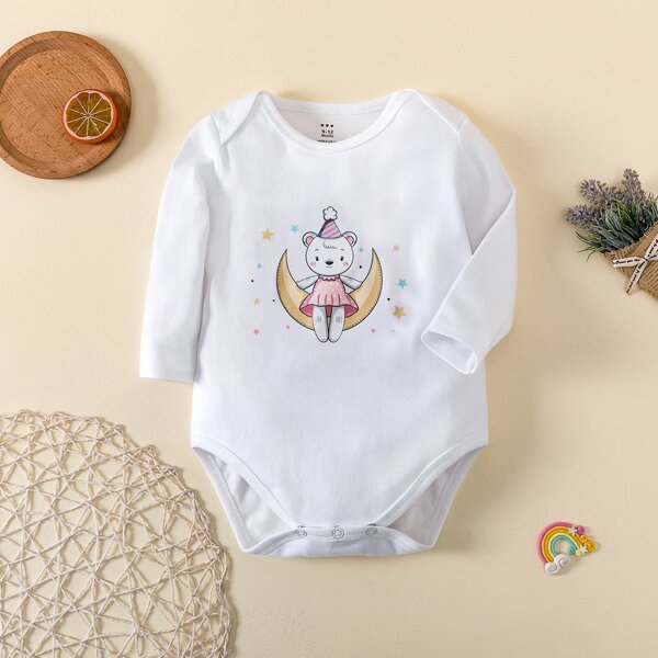 

Baby Cartoon Graphic Bodysuit, White