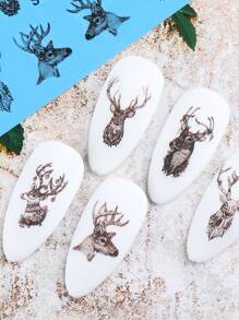 16sheets Christmas Pattern Sticker Nail Stickers DIY - Black - View 3