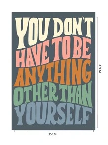 彩色標語圖案裝飾畫不附帶畫框 - 彩色 - 查看 3