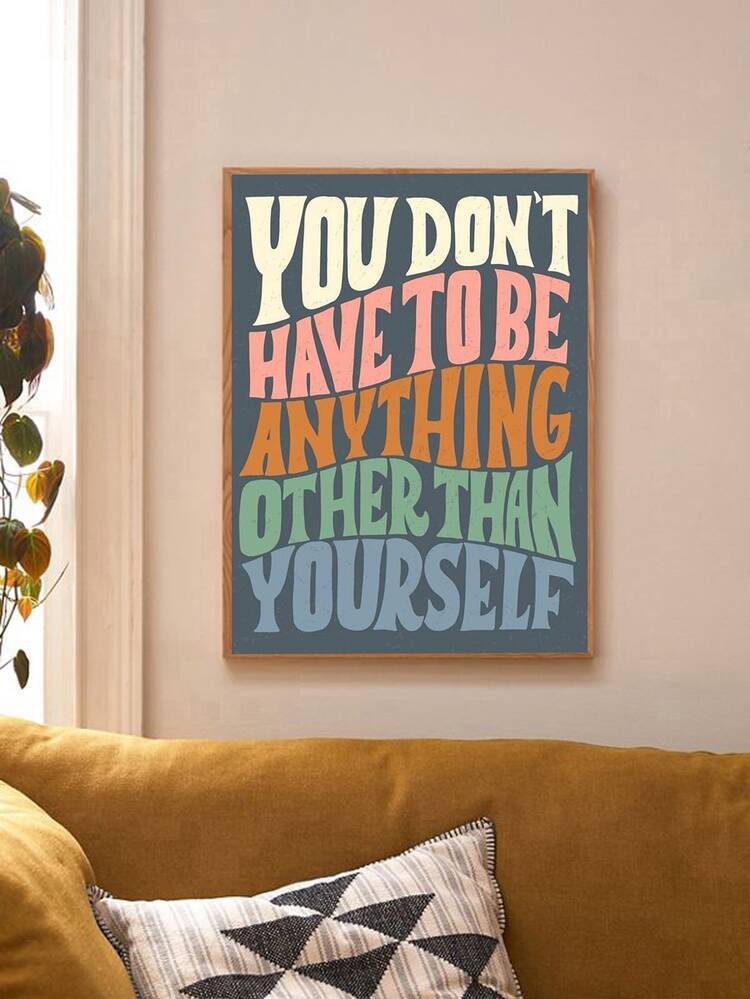 Colorful Slogan Wall Art Print Without Frame - Multicolor - View 5
