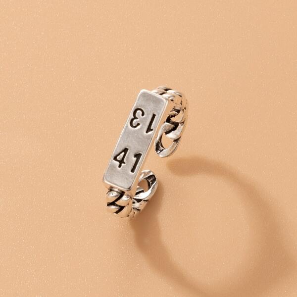 

Number Decor Ring, Silver