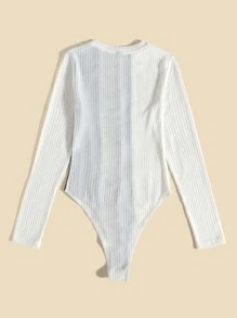 SHEIN Clasi Colour Block Ribbed Knit Bodysuit - Multicolor - View 2