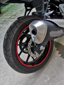 16 件 18 英寸车轮反光贴纸，夜光，适合骑行 - 紅色 - 查看 1