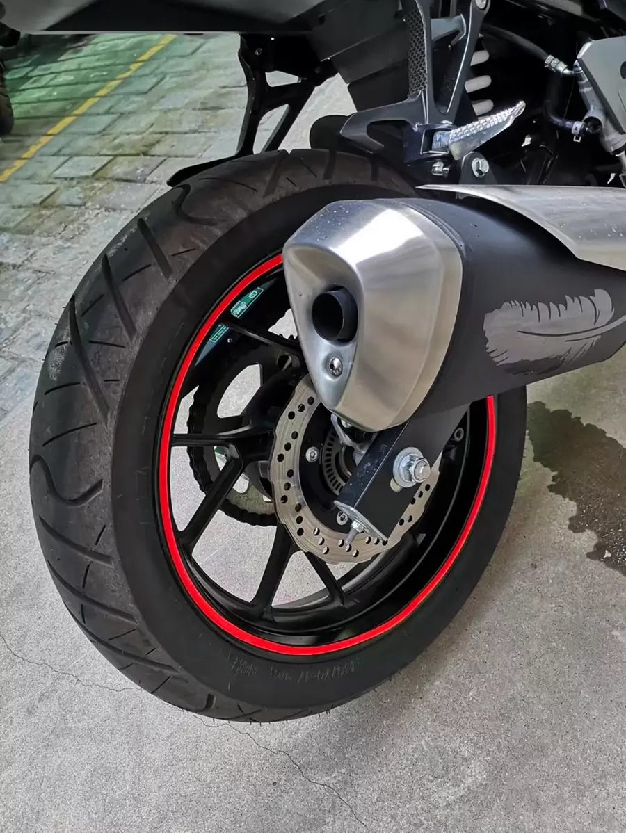 16 件 18 英寸车轮反光贴纸，夜光，适合骑行 - 紅色 - 查看 1