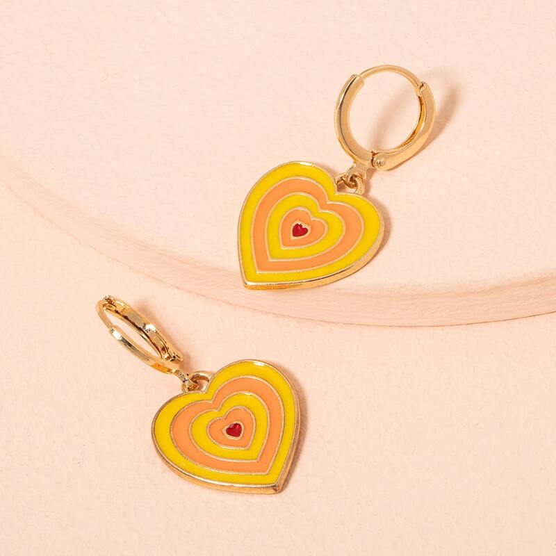 

Heart Drop Earrings, Multicolor