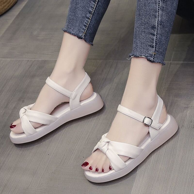 

Minimalist Strappy Flat Sandals, Beige