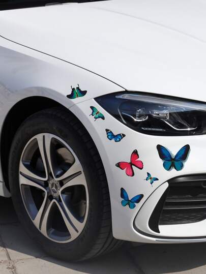 1 Set de Pegatinas de Mariposa para Coche, Pegatinas 3D Realistas de Mariposa para Coche, Pegatinas Personalizadas Creativas para Cubrir Arañazos en la Carrocería del Coche, Pegatinas Decorativas a Prueba de Agua y Sol para Parachoques, Autoadhesivas Fuertes Sin Dañar la Pintura, Fáciles de Instalar y Retirar Sin Residuos, Adecuadas para SUV, Camión, Van, Taxi Accesorios Exteriores, Aplicables para Decoración de Coche, Día de San Valentín, Regalo para Hombres, Pegatinas Exteriores de Coche, Accesorios de Coche para Mujeres, Accesorios de Coche Rosas, Artículos Esenciales para Coche, Accesorios para Camiones, Accesorios de Coche para Hombres