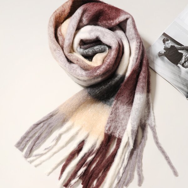 

Men Plaid Print Scarf, Multicolor
