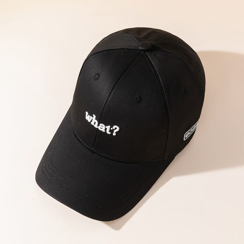 

Letter Graphic Embroidery Baseball Cap, Black