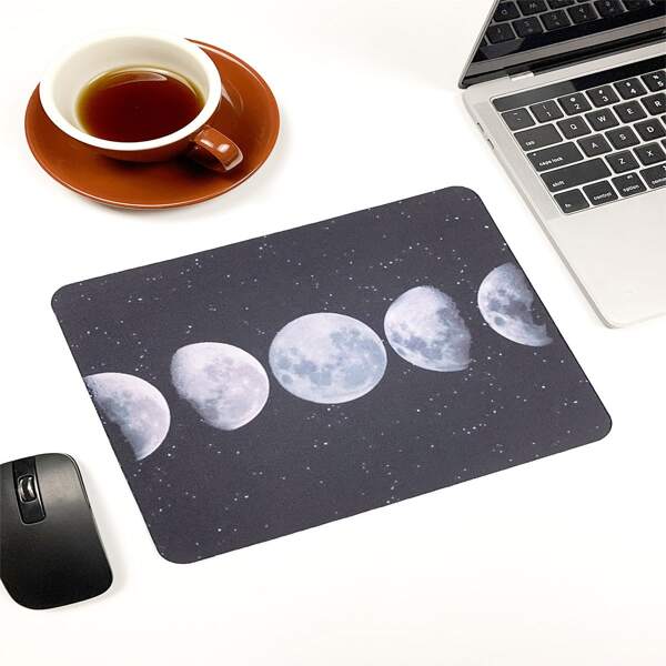 

Moon Pattern Mouse Pad, Black