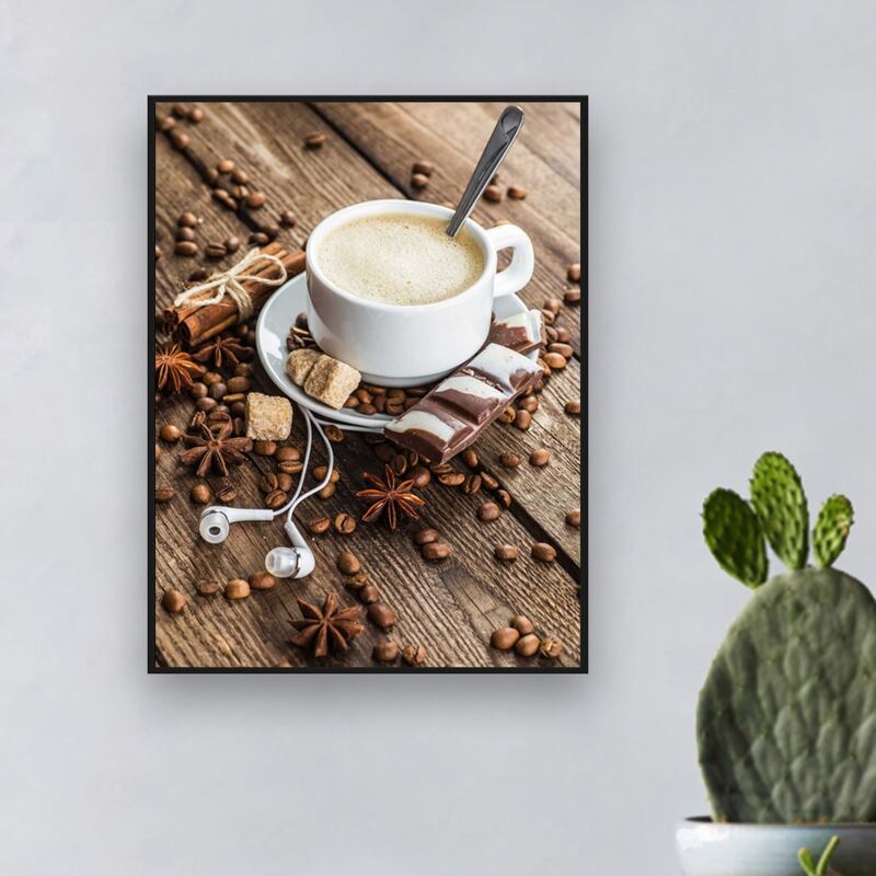 

Coffee Print DIY Diamond Unframed Painting, Multicolor