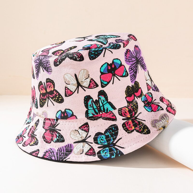 

Butterfly Print Bucket Hat, Pink
