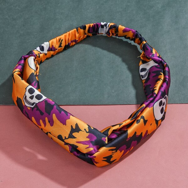 

Skull Print Hair Band, Multicolor