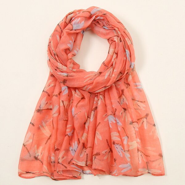 

Dragonfly Print Scarf, Multicolor