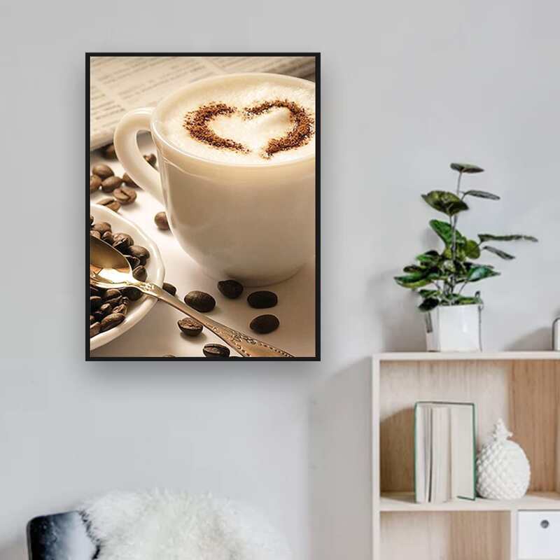 

Coffee Print DIY Diamond Unframed Painting, Multicolor