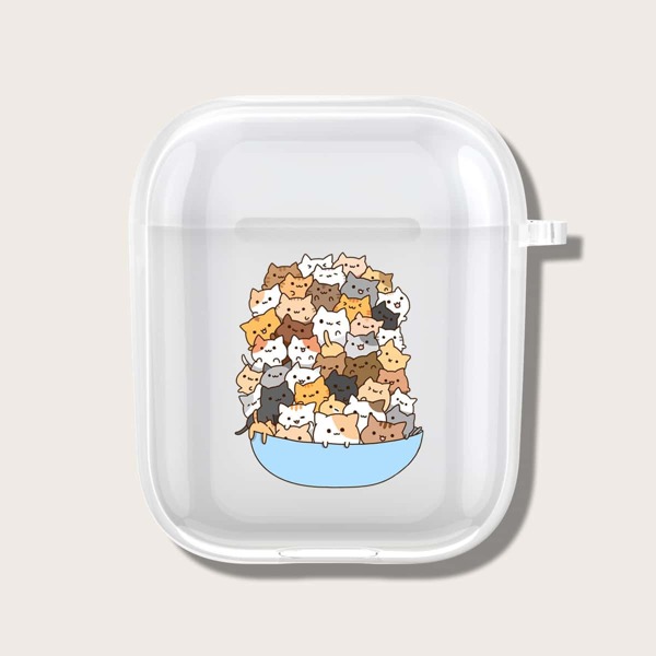 

Cat Pattern Case For AirPods, Clear
