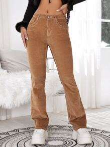 High Stretch Flare Leg Jeans - Ginger - View 1