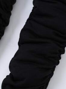 Niñas Pantalones de cintura elástica fruncido - Negro - Ver 5